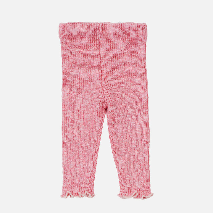 Knitted Textured Leggings - Blush