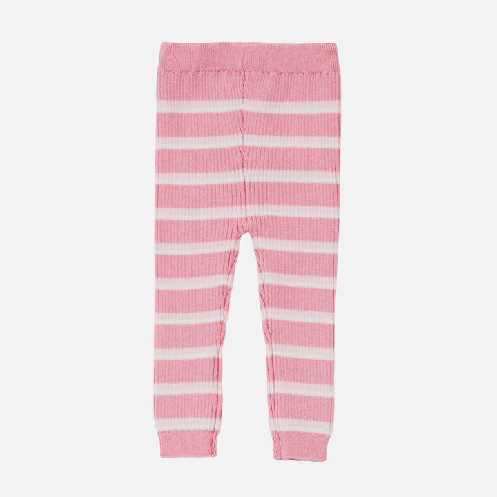 Knitted Leggings - Blush Striped