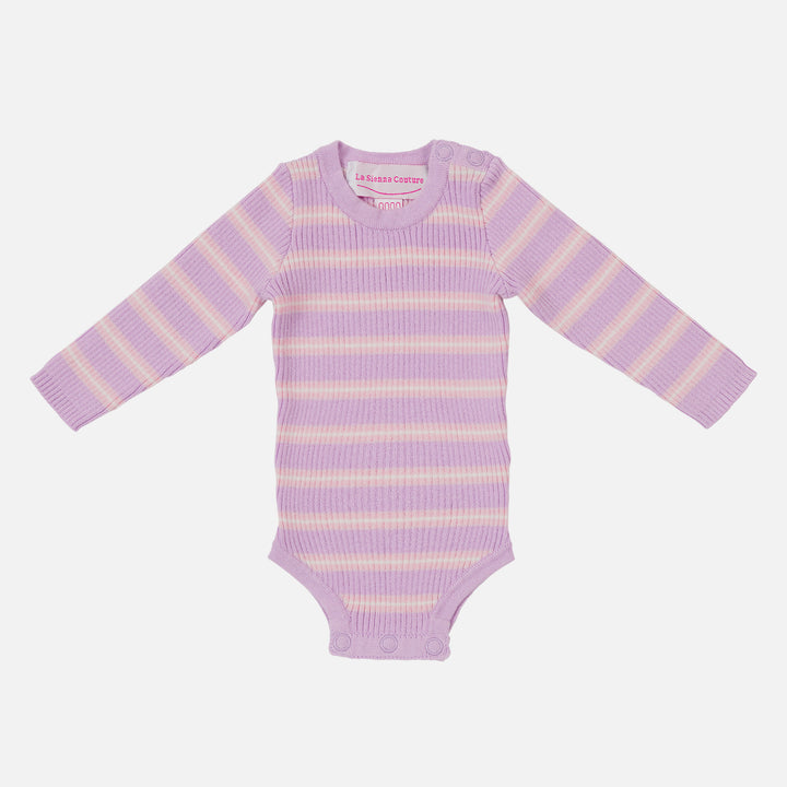 Knitted Bodysuit/Top - Orchid Stripe