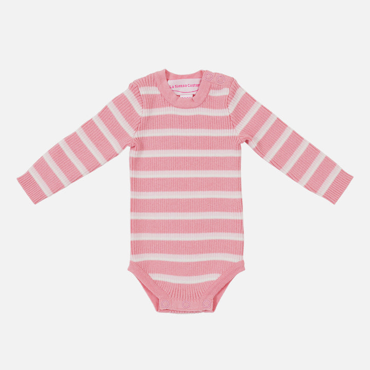 Knitted Bodysuit/Top - Blush Striped
