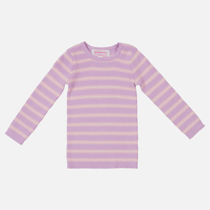 Knitted Bodysuit/Top - Orchid Stripe
