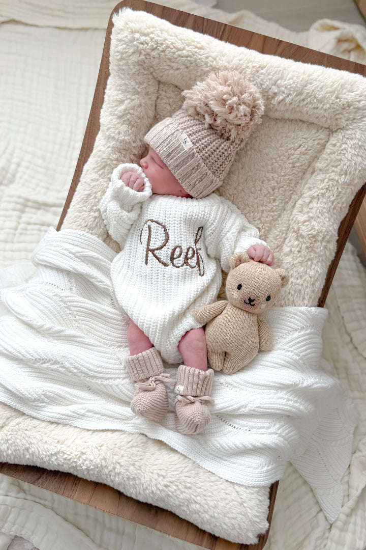 Super Chunky Knit Romper - Marshmallow