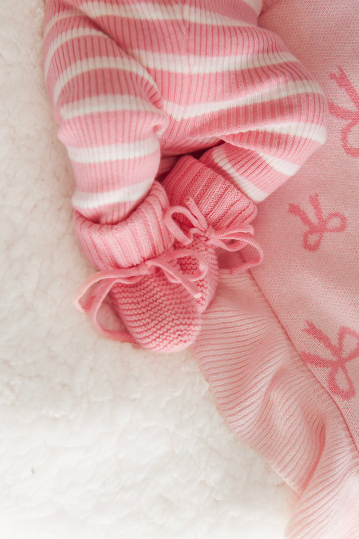 Knitted Leggings - Blush Striped