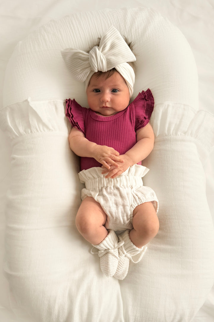 Cozy Short Sleeve Flutter - Raspberry