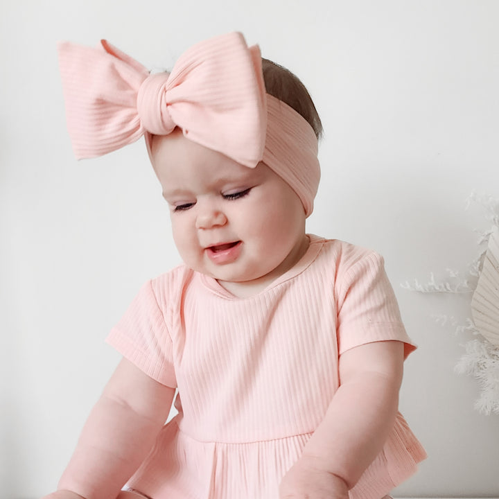 baby girl peach headwrap
