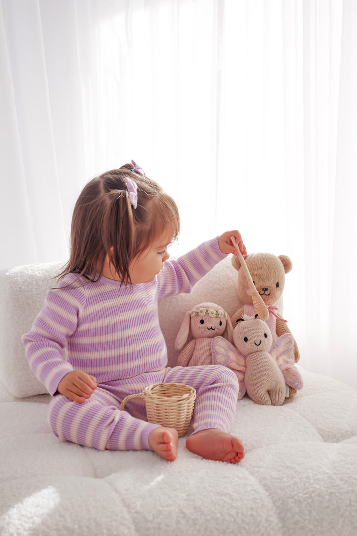 Knitted Bodysuit/Top - Orchid Stripe