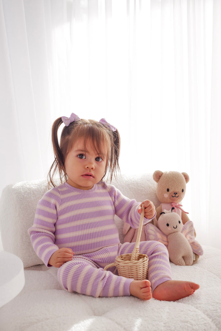 Knitted Bodysuit/Top - Orchid Stripe