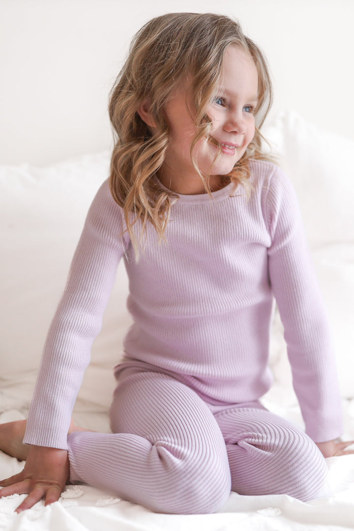 toddler girls lilac long sleeve knitted top