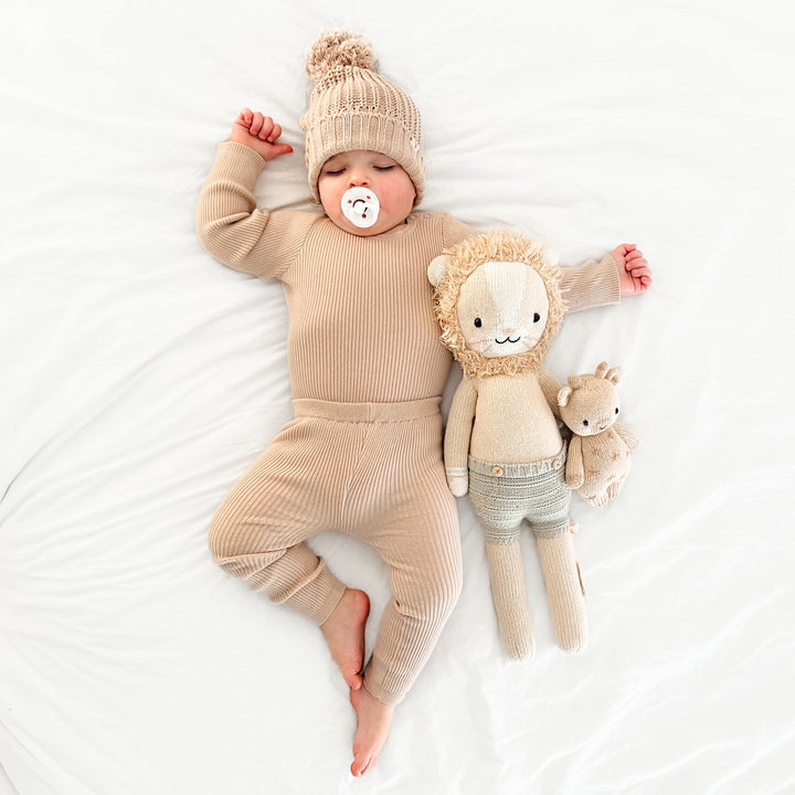 baby kids oat long sleeve knitted ribbed bodysuit