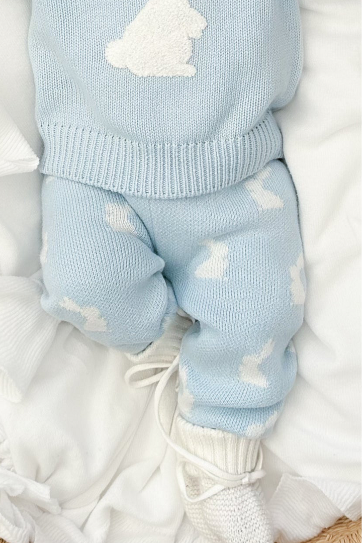 Knitted Pants - Little Bunny Sky Blue