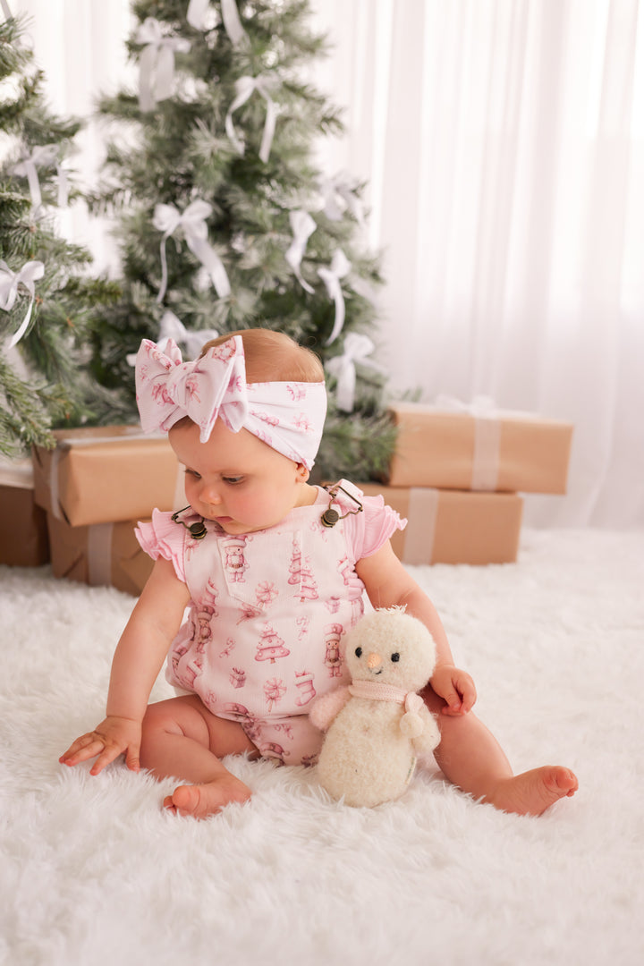 Overall Romper - Pink Nutcracker
