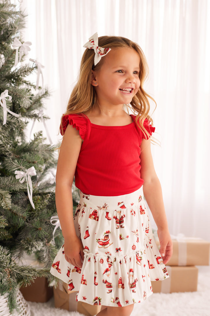 Ruffle Skirt - Here Comes Santa Claus