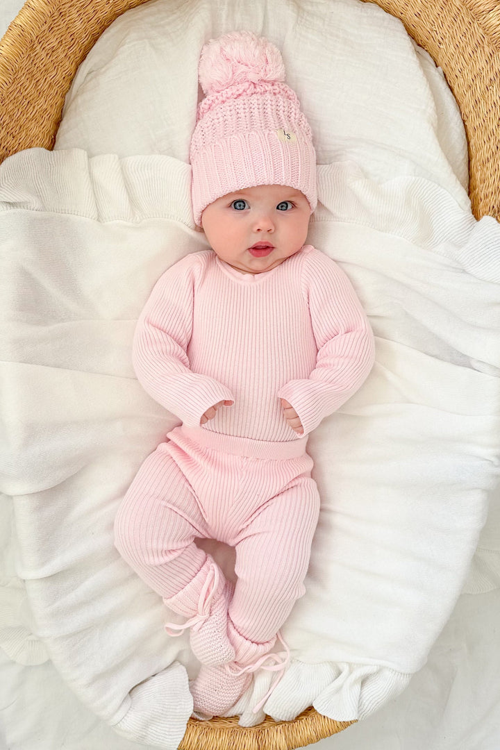 Knitted Bodysuit/Top - Ballerina Pink