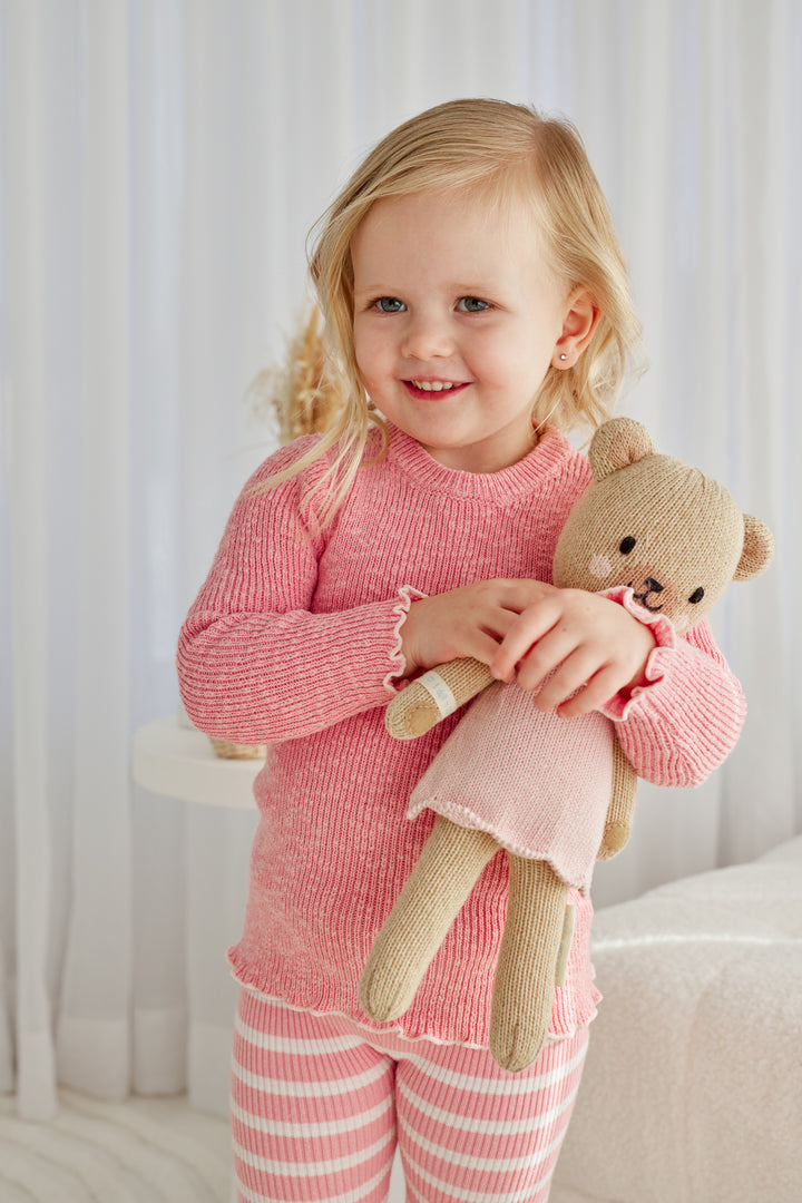 Knitted Textured Bodysuit/Top - Blush