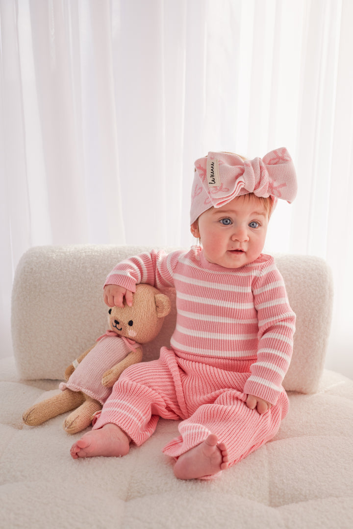 Knitted Bodysuit/Top - Blush Striped