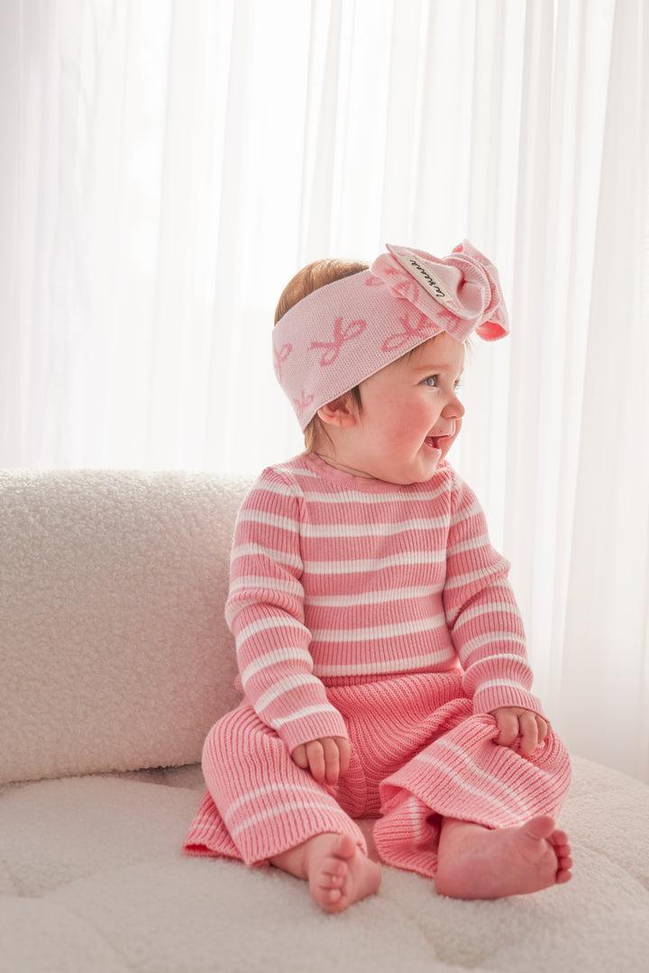 Knitted Wide Leg Pants - Blush