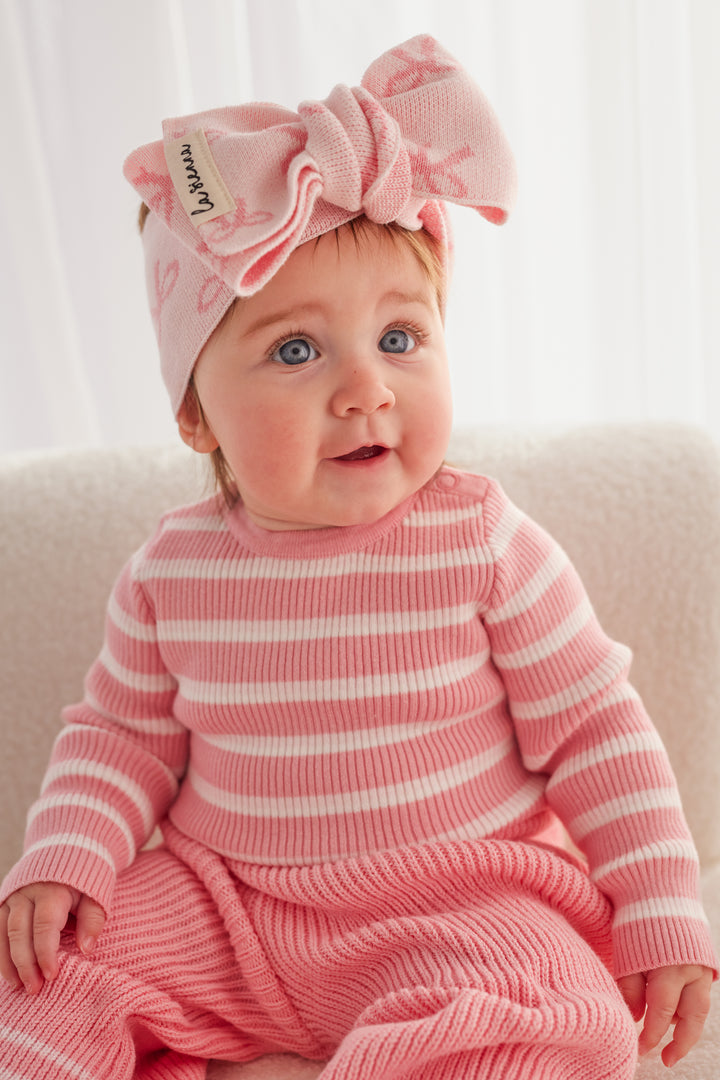 Knitted Bodysuit/Top - Blush Striped