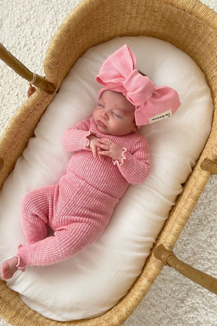 Knitted Textured Leggings - Blush