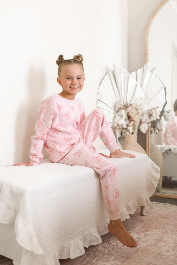 Knitted Jumper - Pink Bows