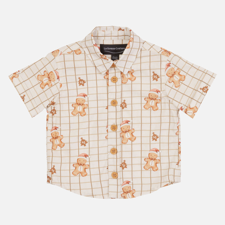 Button Up Shirt - Jolly Little Gingerbread