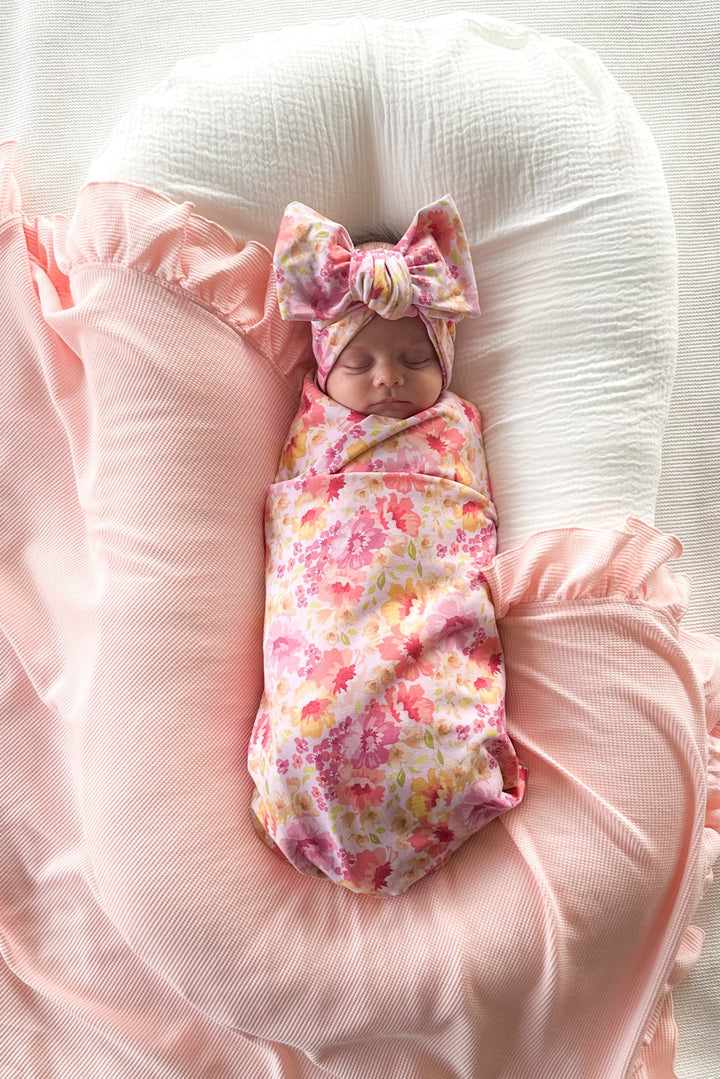 baby girl peach wrap