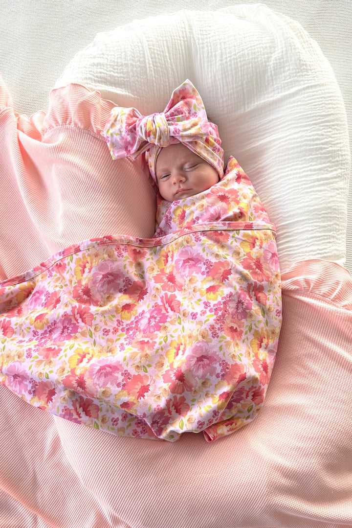 baby girl peach wrap