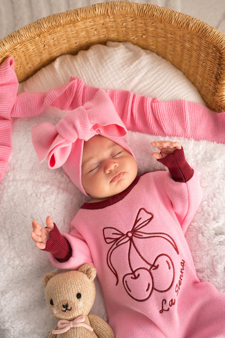 Knitted Headwrap - Peony Pink