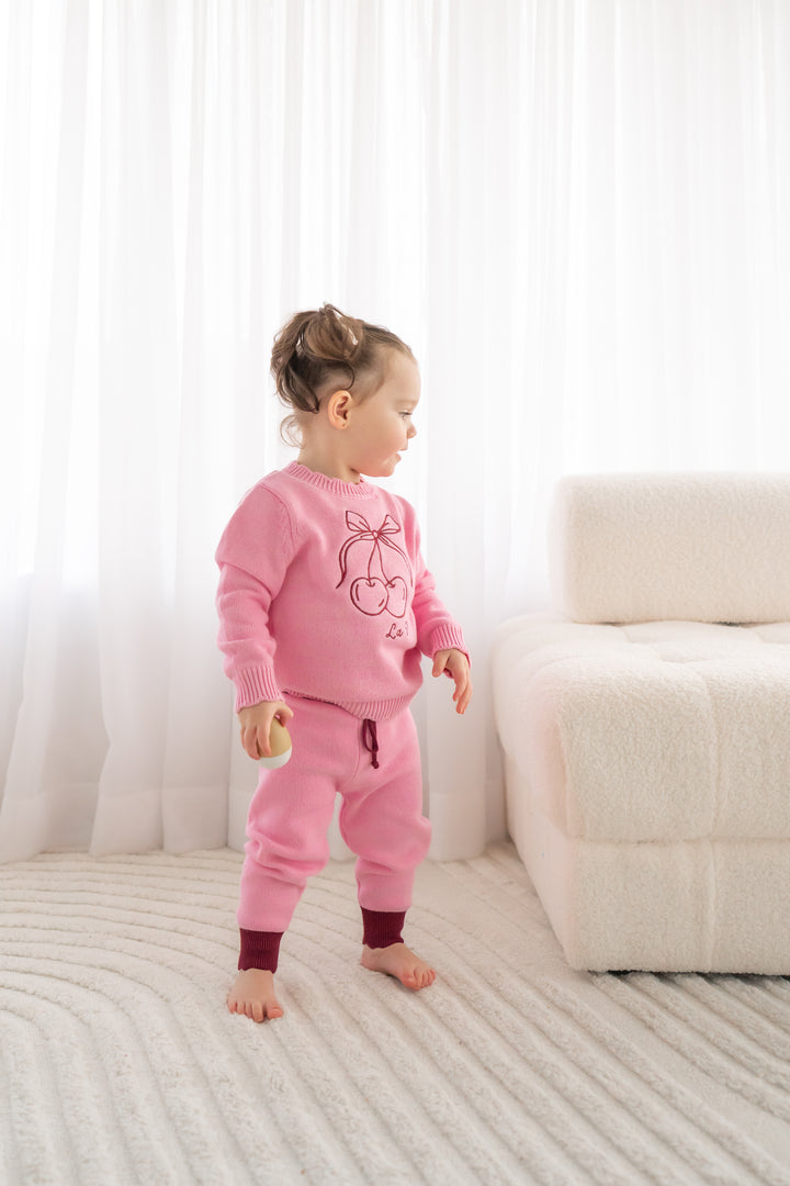 Knitted Pants - Cherries