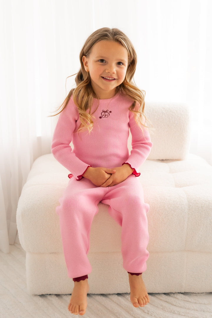 Knitted Bodysuit/Top - Peony Pink