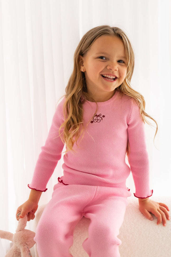 Knitted Bodysuit/Top - Peony Pink