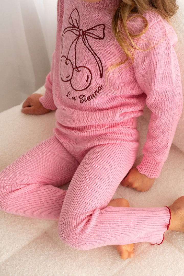 Knitted Leggings - Peony Pink