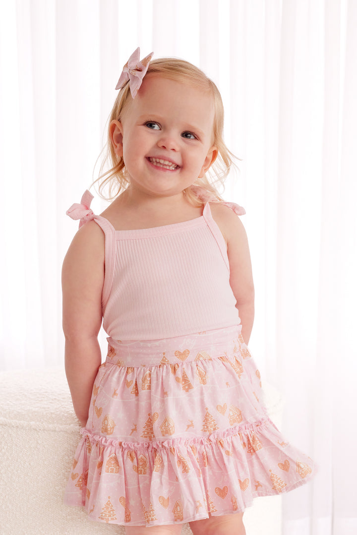 Cozy Tie-Up Singlet - Petal Pink