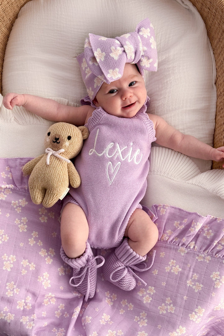 Classic Knitted Romper - Orchid
