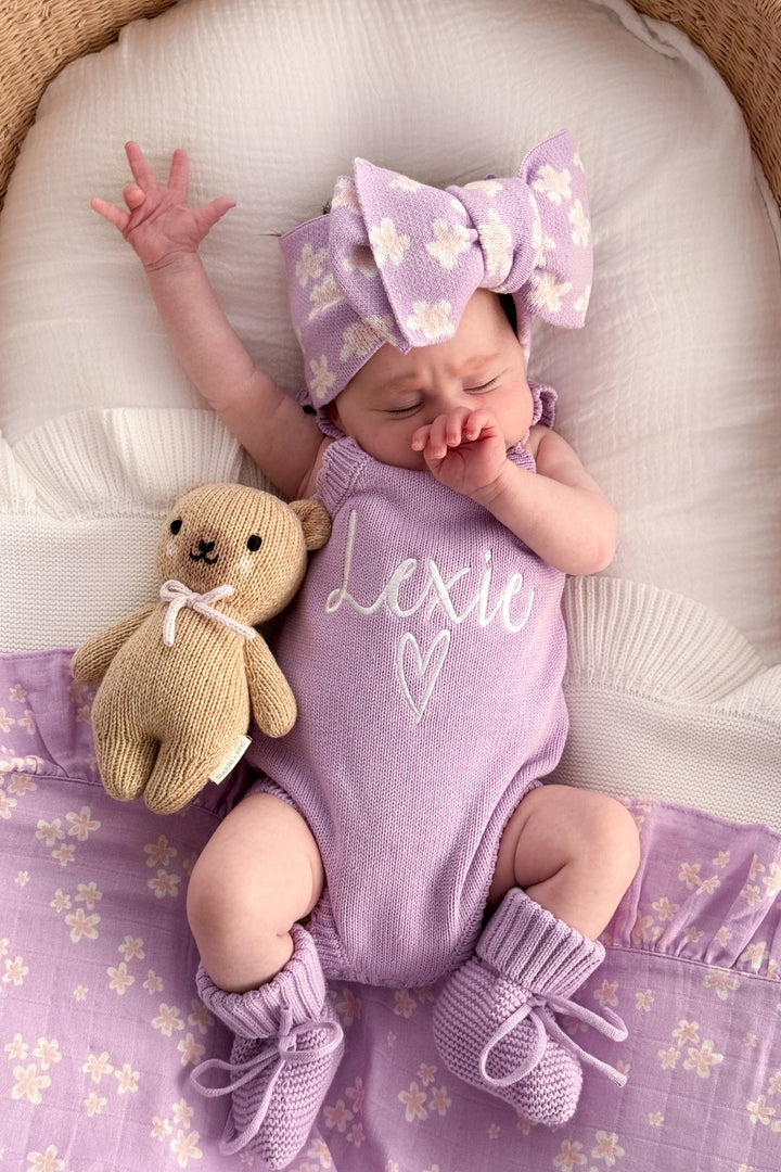 Classic Knitted Romper - Orchid