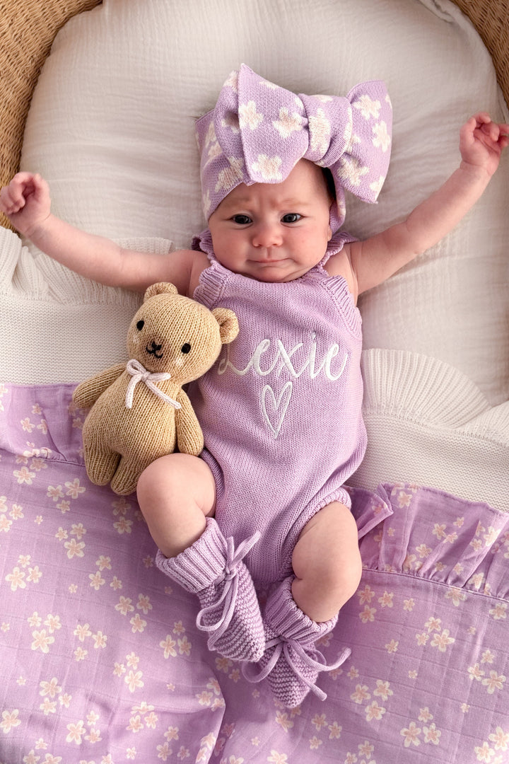 Classic Knitted Romper - Orchid