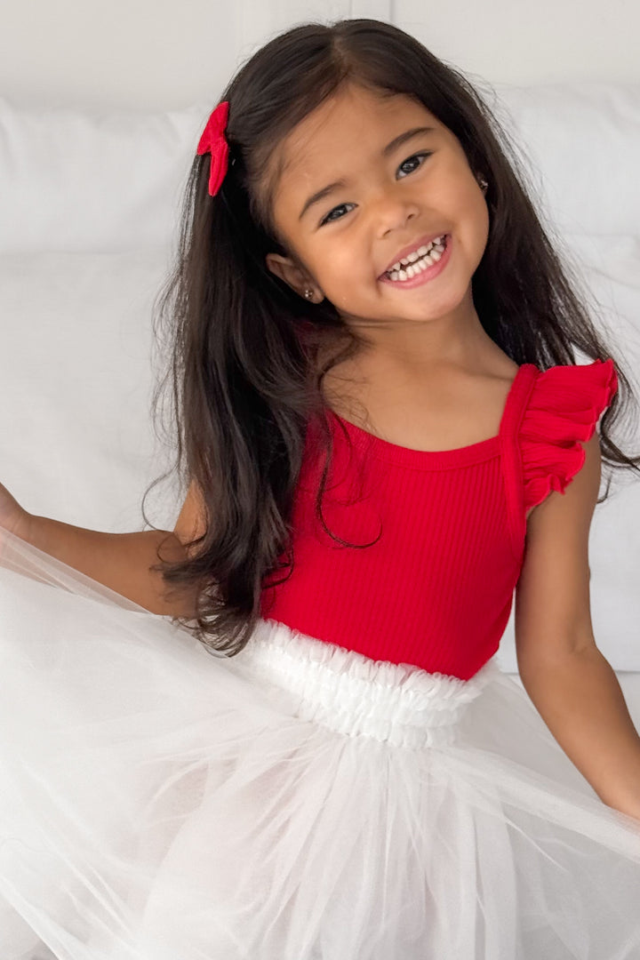 Cozy Flutter Singlet - Red