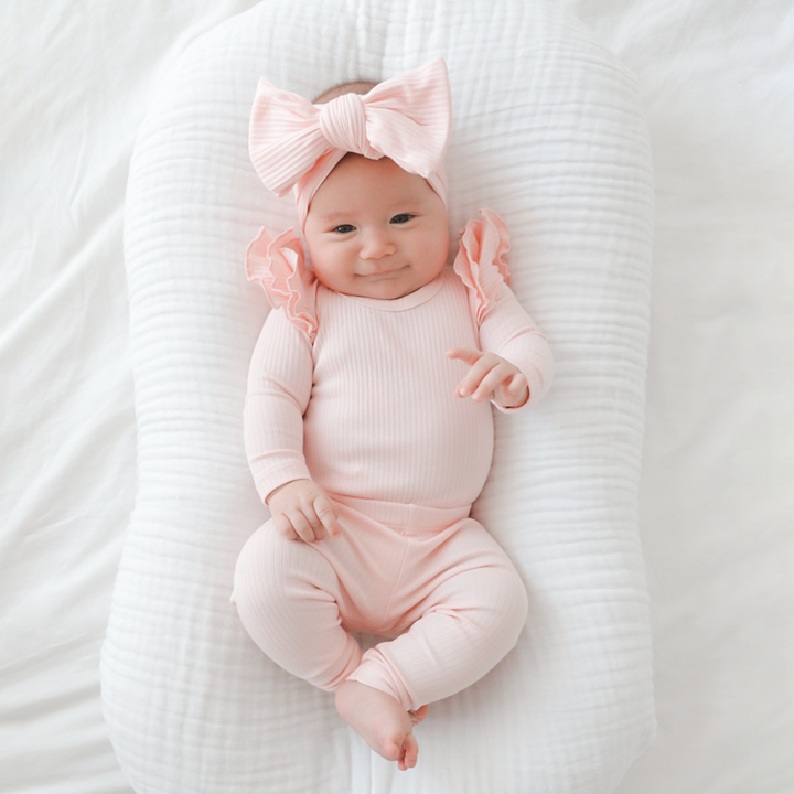 baby girl peach headwrap