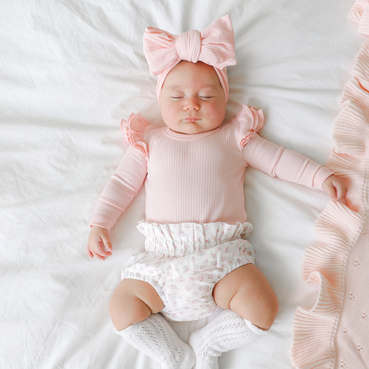 baby girl peach headwrap