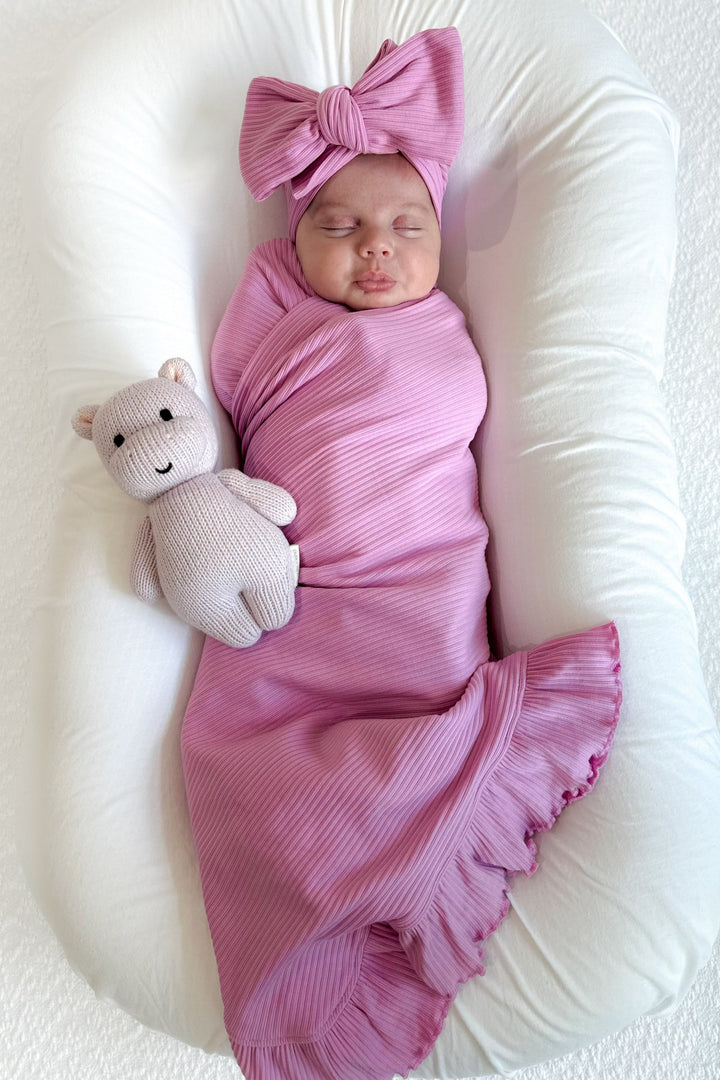 Cozy Ruffle Baby Wrap - Candy Pop