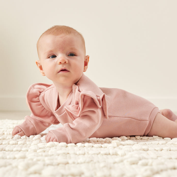 baby girl rosewood romper with darling text