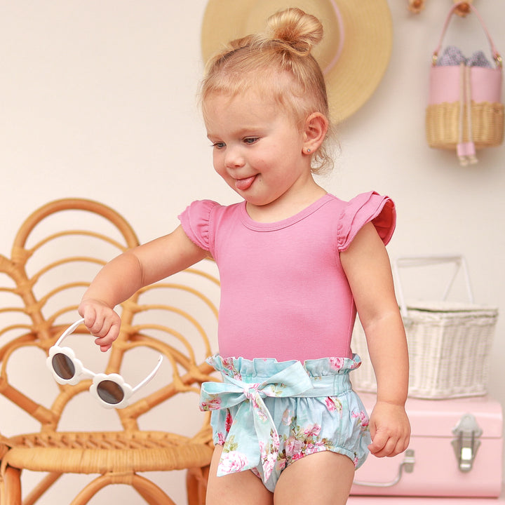 Short Sleeve Flutter - Dusty Rose