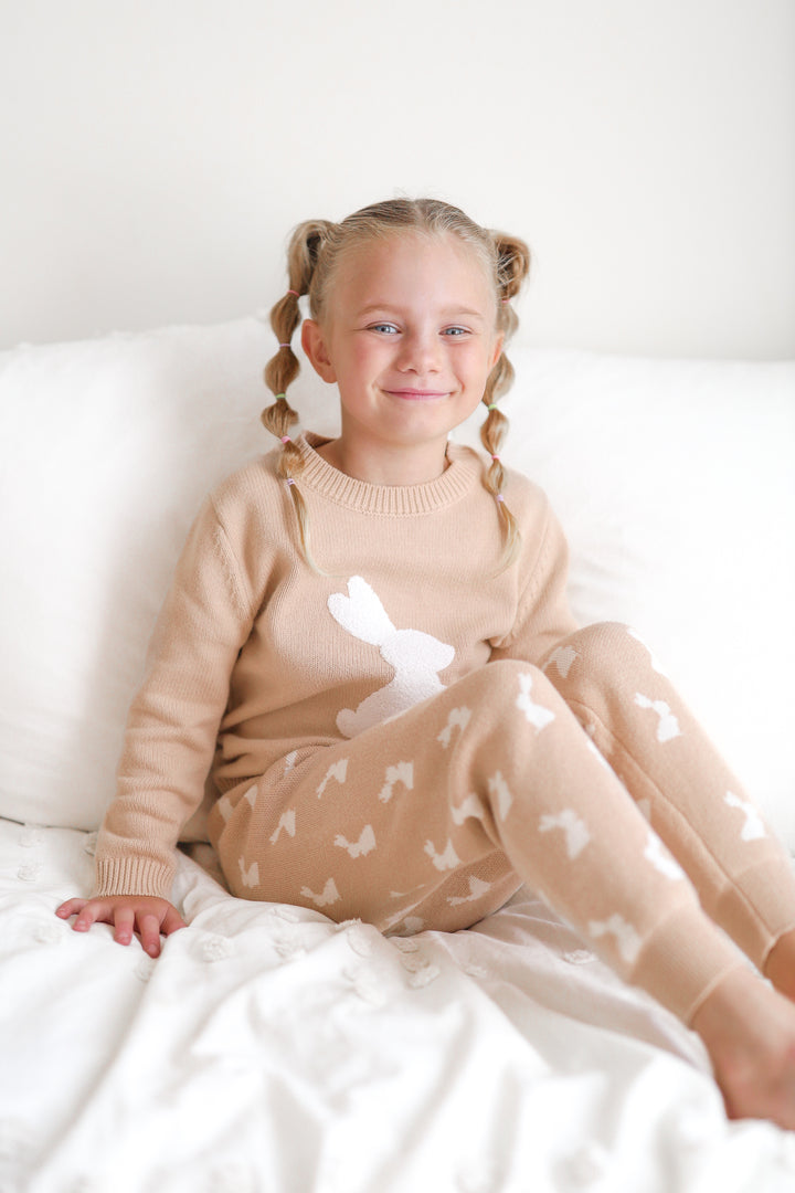 Knitted Pants - Little Bunny Oat