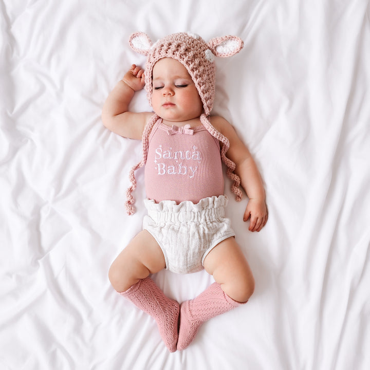 Dainty Waffle Singlet - Antique Rose