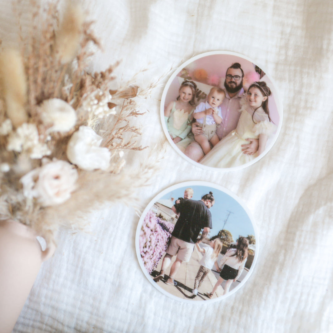 Personalised Father's Day Photo Coaster Set