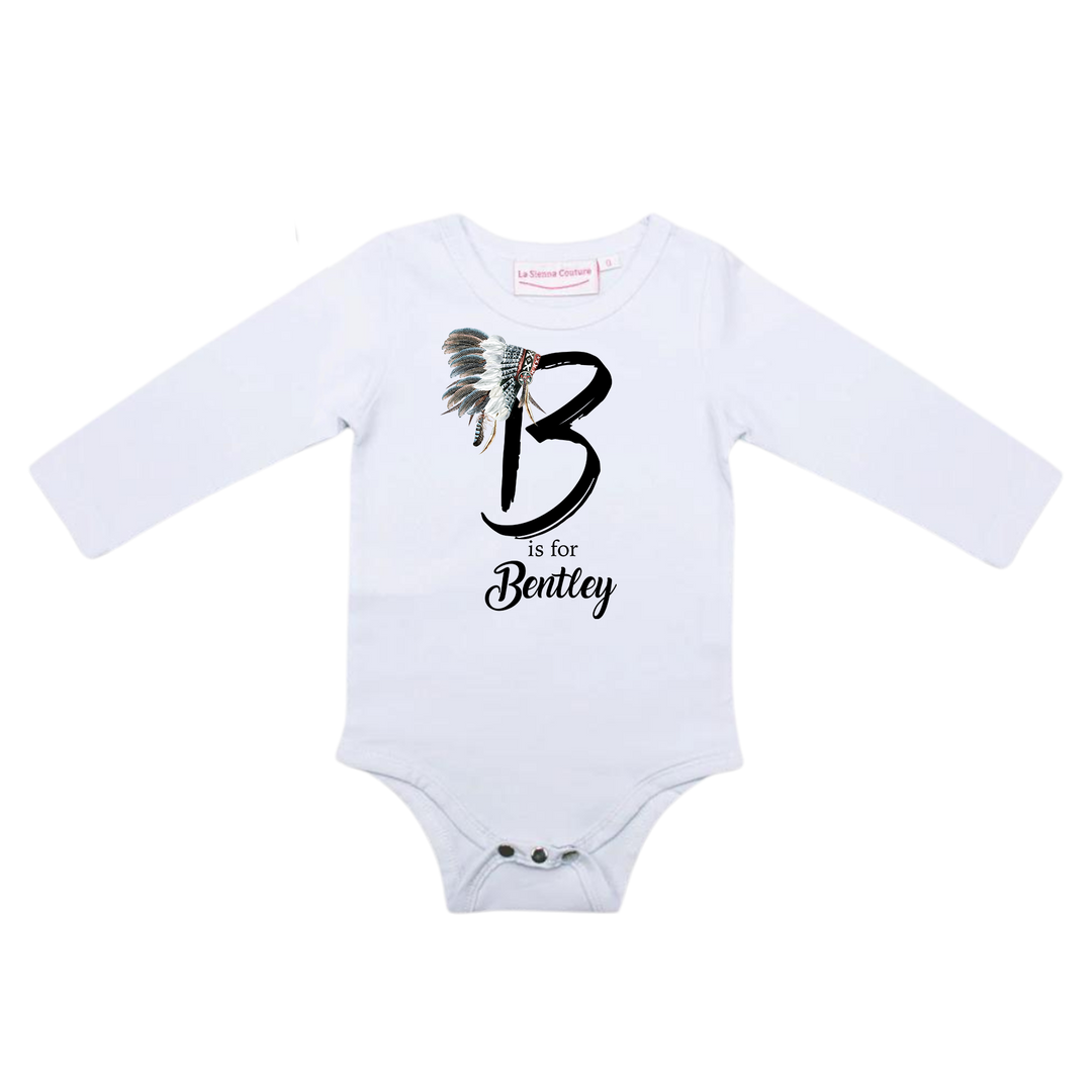 Feather Headpiece Unisex Monogram - Custom Name