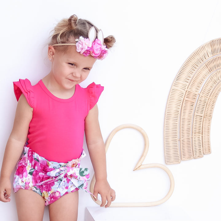 Short Sleeve Flutter - Fuchsia