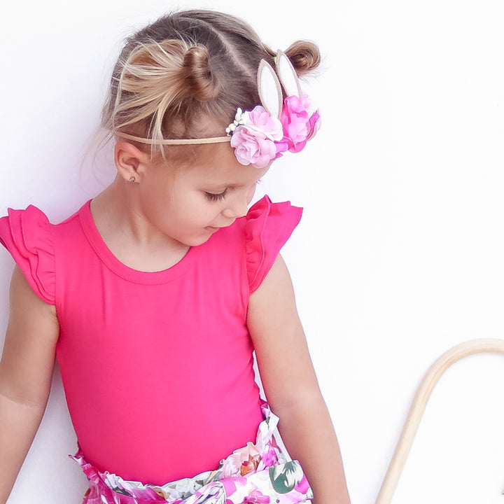 Short Sleeve Flutter - Fuchsia