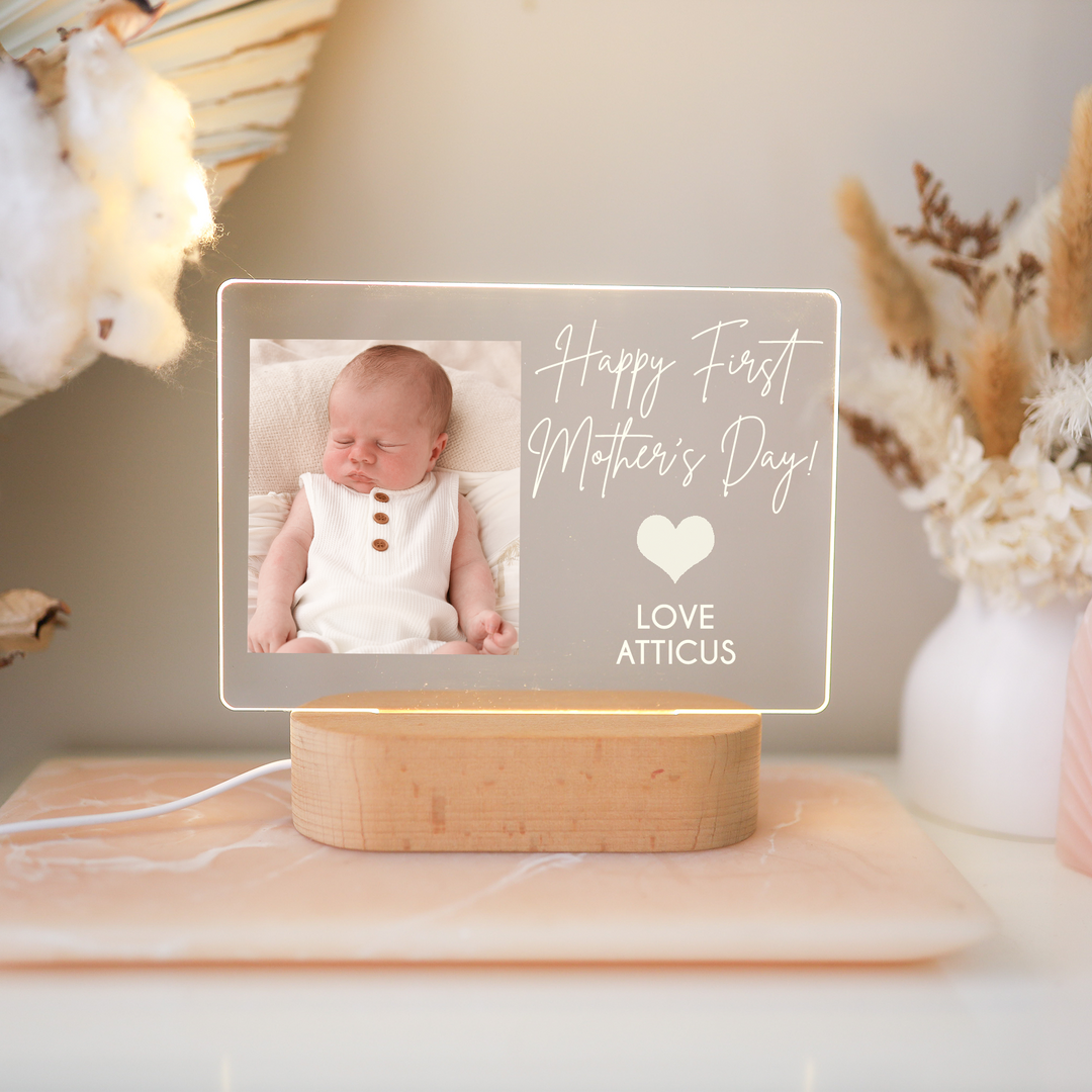 Acrylic Night Light - Happy First Mother's Day W/ Custom Image