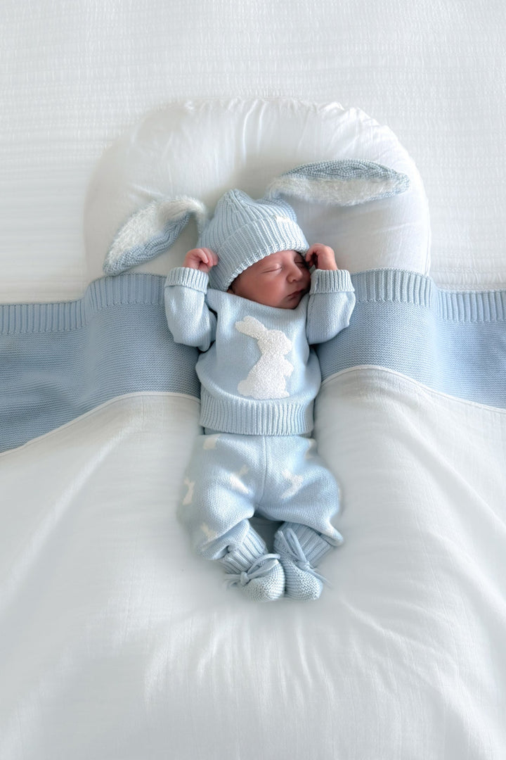Knitted Jumper - Little Bunny Sky Blue