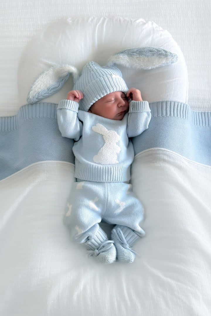 Knitted Pants - Little Bunny Sky Blue